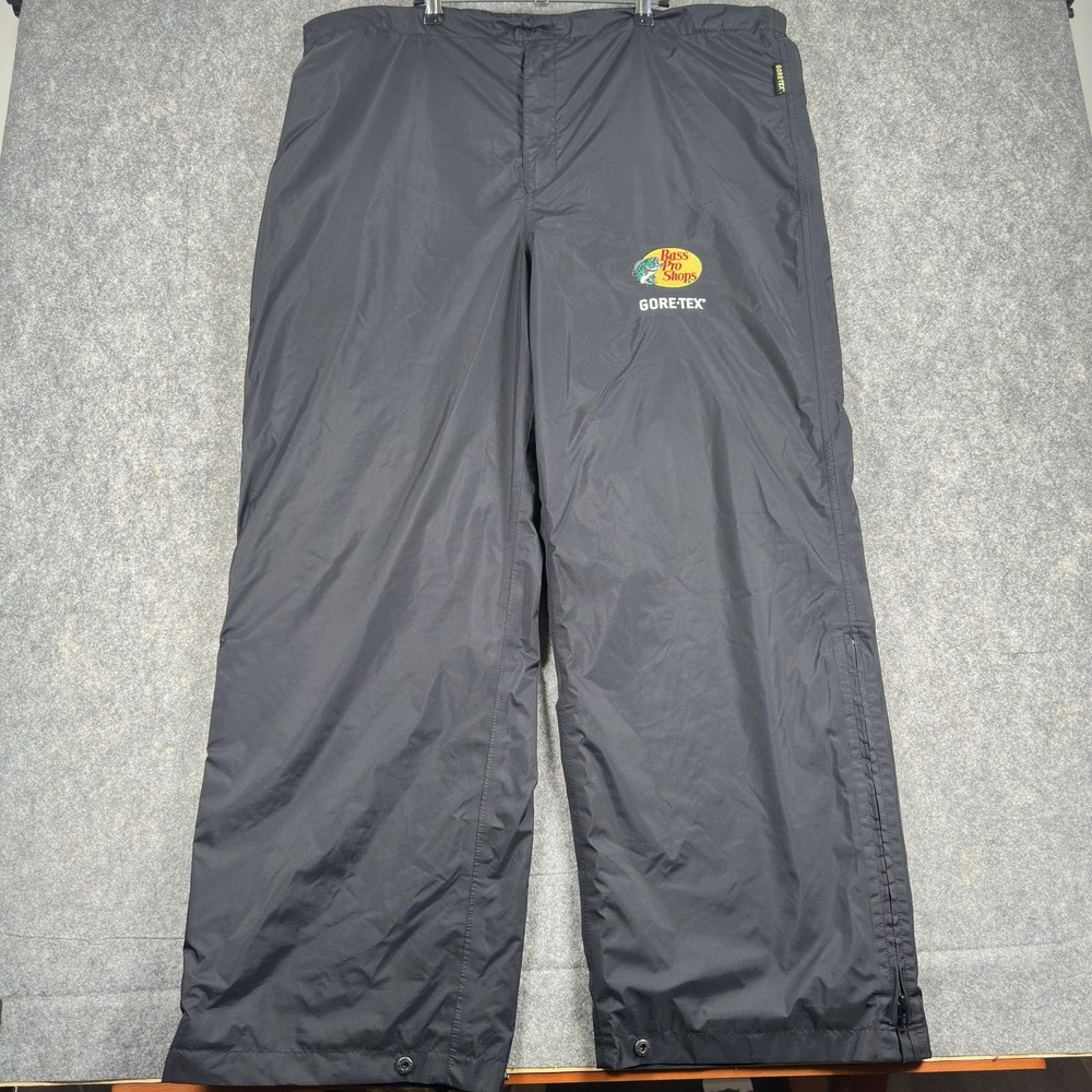 Bass Pro Shops GORE-TEX Pants Mens 2XL Gray Waterproof Rain Fishing Hiking